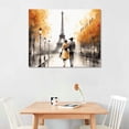 thumbnail image 2 of Nawypu  Paris Eiffel Tower Canvas Wall Art Set of 3 Black White and Yellow Couple with Umbrella on Fancy Street Scenery Painting Prints Romantic Artwork for Girls Bedroom Wall Decor 20x16inch, 2 of 4