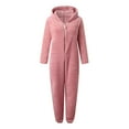 thumbnail image 5 of Tnhcen Women's Plus Size Fleece Pyjamas,Fluffy Soft Hooded Pyjama Set Winter Fall Cat Ear Pockets Sleeping Jumpsuit Cute Fleece Pajamas Suit Hooded Sleepwear Bodysuit, 5 of 5