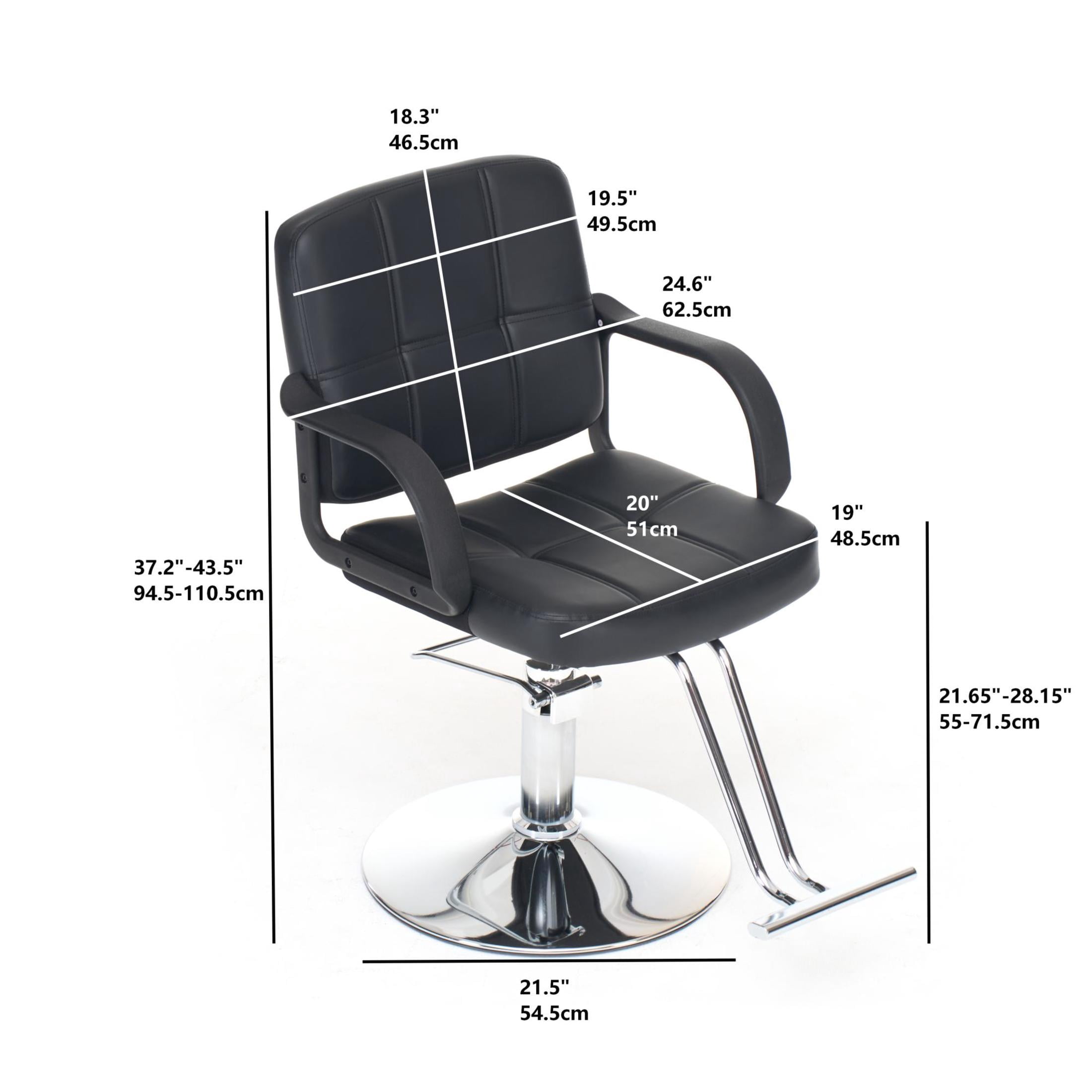 Noble House 360° Swivel Barber Chair, Hydraulic Height Adjustable, PU Upholstery, Black + Chrome