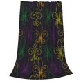 thumbnail image 2 of Fuzoiu Mardi Gras Carnival Print Ultra-Soft Micro Fleece Blanket,All Seasons Flannel Throw, Lightweight Blanket for Bed, Sofa, Couch, Movie Night, Camping, and Travel-40"x30", 2 of 7