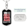 thumbnail image 2 of To My Wife  Married to Army Hero Stainless Steel or 18k Gold Premium Swivel Dog Tag Keychain, 2 of 16