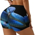 thumbnail image 2 of Vsdgher Blue Viper Snake print Workout Shorts for Women Seamless Soft Smooth Gym Yoga Scrunch Active Exercise Fitness Shorts, 2 of 8