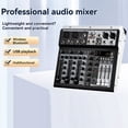 thumbnail image 5 of Mezclador de Audio Bluetooth de 4 Canales, Consola de Mezcla de Sonido, Interfaz de Audio, Tarjeta de Sonido USB para Estudio, Escenario, DJ, Hogar, Enchufe de la UE, 5 of 5