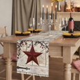 thumbnail image 2 of Table Runners 90 Inches Long Dress Scarves, Texas Star Vintage Farmhouse Coffee/Dining/Kitchen Table Runner for Living Room, Red Retro Berry Beige Wooden 13x90 Inch, 2 of 9