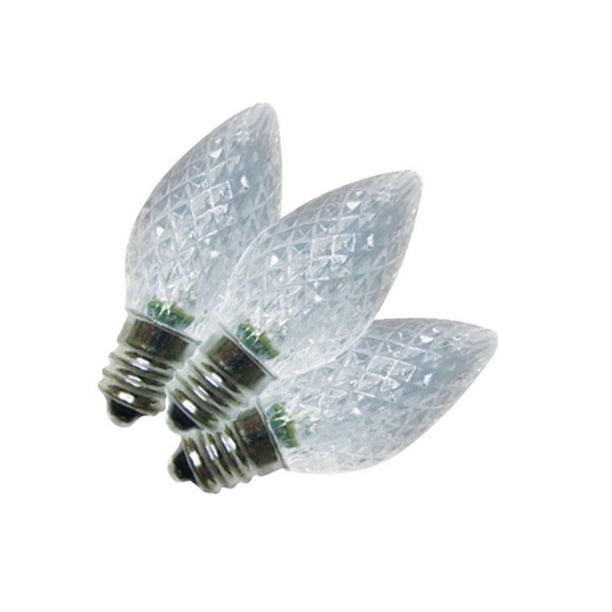 Bombillas LED C7, luces navideñas brillantes, color blanco frío, paquete de 25 unidades, 120 V