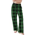 thumbnail image 5 of Women's Pajama Pants Lightweight Casual Comfy Palazzo Pants, Plaid Print Sleepwear Loungewear Bottoms with Pockets,Green,M, 5 of 6