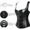thumbnail image 2 of VASLANDA Womens Sexy PU Steampunk Corset Faux Leather Buckle Zipper Bustier Top Plus Size, 2 of 7