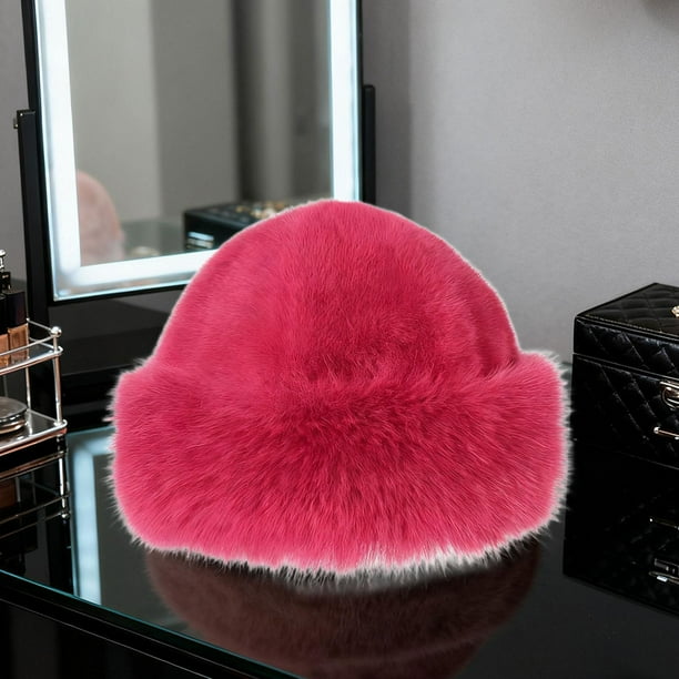 Sombrero Invierno Mujer Sombrero Cossaco Ruso Sombrero Pescador Sombrero Piloto Material Poliéster Apto para Esquí Motocicleta Viaje Paseos Al Aire Li rojo rosa