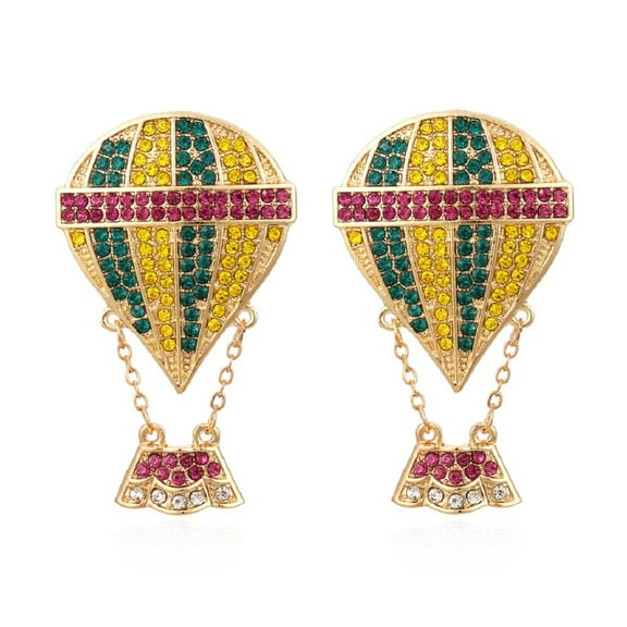 LongcreekX Hot Air Balloon Earrings for Women, Colorful Hot Air Balloon Stud Earrings, Beaded Hot Air Balloon Statement Earrings Hypoallergenic, Cute Balloon Earrings Studs
