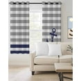 thumbnail image 2 of Anchor Gray Blackout Curtains 63 Inches Long for Bedroom, Modern Navy Blue White Striped Nautical Thermal Insulated Room Darkening Black Out Window Curtain Panels Grommet Drapes for Living Room, 2 of 8