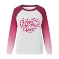 thumbnail image 4 of Byworldtasic Valentine's Day Long-Sleeve T-Shirt for Women Plus Size Raglan Sleeve Heart Graphic Top, 4 of 5