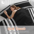 thumbnail image 5 of Black Striped Bedding 3 Piece Duvet Cover Set Full Size, Farmhouse Black White Stripes Soft Microfiber Comforter Cover with Zipper Closure & Pillowcases, Wrinkle & FadeResistant Quilt Cover, 5 of 9
