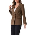 thumbnail image 4 of INSPIRE CHIC Women's Work Office Blazer Long Sleeve Suit Jacket Blazer XS Brown, 4 of 6