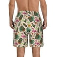 thumbnail image 3 of KLL Tropical Mask Flamingo Men's Casual Summer Beach Shorts Hawaiian Shorts with Pockets-Small, 3 of 5