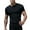 Black, variant on Mens Compression Quick Dry Shirt O-Neck Short Sleeve Casual T-Shirt Solid Color Bodybuilding Base Layer Activewear