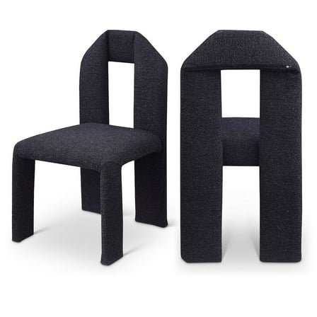 Meridian Furniture Bennett Black Boucle Fabric Dining Chair (Set of 2)