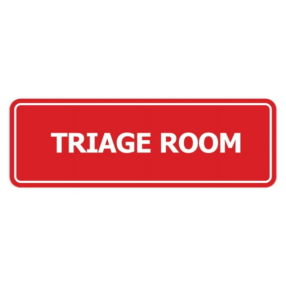 Signs ByLITA Standard Triage Room Door or Wall Sign Durable ABS Plastic | Laser Engraved | Easy Installation | Elegant Design Sign (Red) - Large