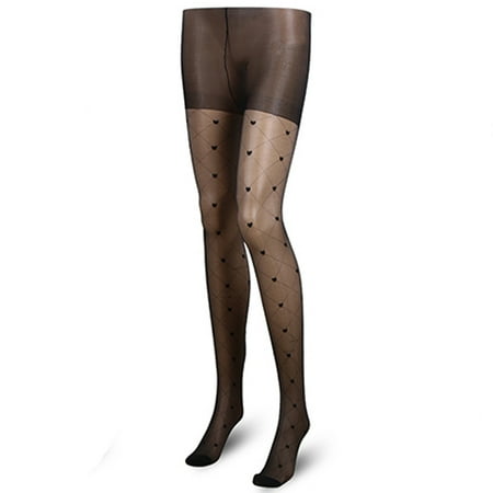 

Cptfadh Mesh Women s Thin Print Stockings Vintage Pantyhose Heart Socks