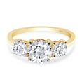thumbnail image 4 of AFFY 3-Stone Engagement Ring for Women, 1.60CT Round Moissanite Diamond 18K Yellow Gold over Silver-5, 4 of 6