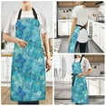 thumbnail image 6 of Turquoise and Blue Flowers Kitchen Apron with 2 Pockets Adjustable waterproof Cooking Aprons for Women Men Chef, 6 of 7