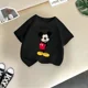 thumbnail image 3 of Camiseta de algodón de verano para niños de la marca Mickey, linda camiseta de dibujos animados de Disney para niño y niña, camiseta informal de cuello redondo, ropa para niños, 3 of 5