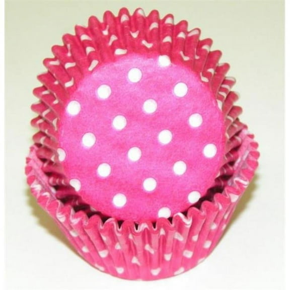 Viking -450C POLKA DOT HOT PINK 1.25 x 2 in. Greaseproof Baking Cup with Polka Dot Design - Hot Pink - 1000 Piece