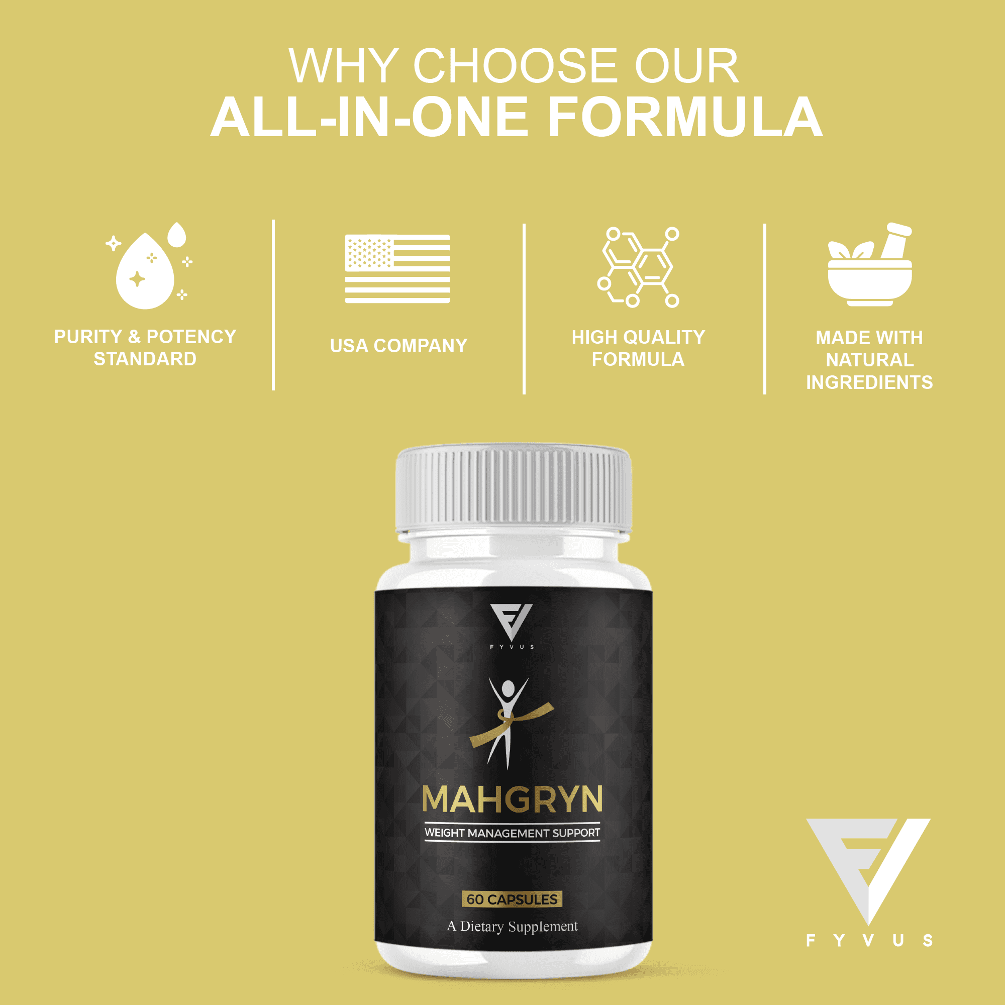 (2 Pack) Mahgryn Premium Weight Management Supplement, Mahgrin (120 Capsules)