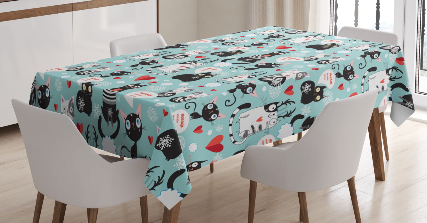 Tablecloth Pattern Print Leaf Botanical Waterproof Dining Home Decoration FI 
