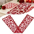 thumbnail image 2 of Dienrx Heart Shaped Lace Table Runner Set with Placemats, 33*183cm Red Valentine's Day Dining Decor - Romantic Table Setting for Christmas, Anniversary, Wedding Party, 2 of 5