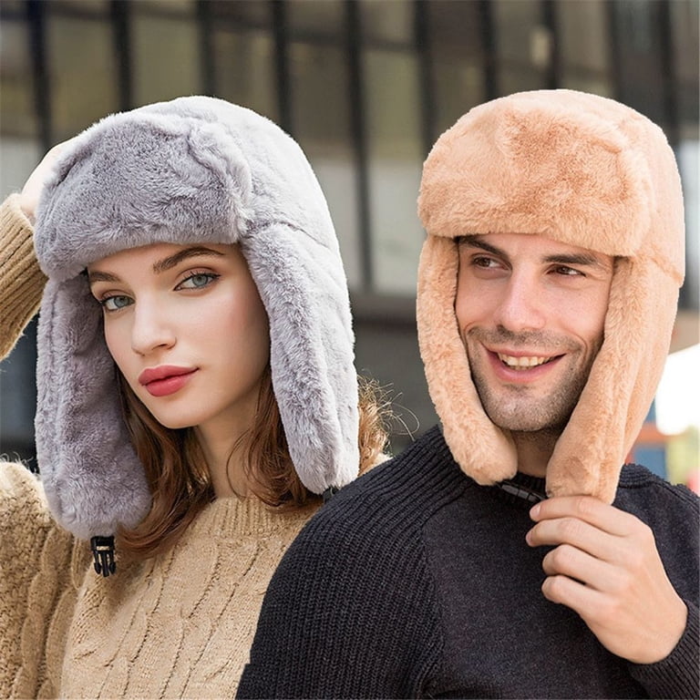 Warm Thick Plush Windproof Winter Hat Snow Caps Russian  display picture 3