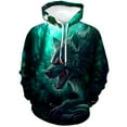 thumbnail image 2 of WHNBCW Funny Wolf Printed Hoodie Animal Graphic Sweatshirt, 2 of 8