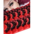 thumbnail image 6 of Strip Lashes That Look Like Lash Clusters 12-20mm Fluffy 80D Volume False Eyelashes Wispy Soft Curly Eye Lashes 7 Pairs Waterproof Faux Mink Lashes Big Personality Red Box Lashes, 6 of 11