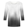 thumbnail image 2 of ylioge 3/4 Length Sleeve Tops for Women, Womens Plus Size Shirts Y2k Ombre Tie Dye Crewneck Casual Loose Pullover Blouses Tops Spring Saving Clearance, 2 of 3