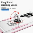thumbnail image 5 of Allytechgroup for Samsung Galaxy S25 Ultra Case, [Military Grade Drop Protection] [Support Magnetic Car Mount ] Rotatable Ring Kickstand Hard PC Soft TPU Shockproof Protective Case, White+Pink, 5 of 10