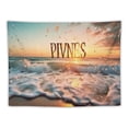 thumbnail image 5 of ONETECH Ocean Beach Wall Decor Positive Quotes Wall Art Hawaii Coastal Tapestry 40x30inch Tropical Sunrise Blue Sea Waves Sky Inspirational Nature Scenery Wall Hanging  Living Room, 5 of 7