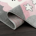 thumbnail image 4 of Abani Play Collection Unicorn 5' x 8' Grey Pink Kids Room Area Rug, 4 of 5