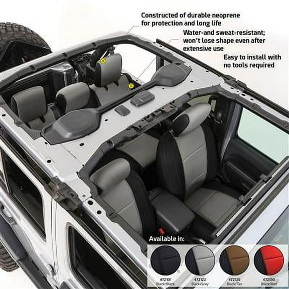 Smittybilt 472122 Charcoal/Black Neoprene Seat Covers for 2018  Jeep Wrangler JL 4-Door