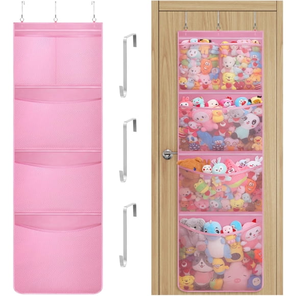 Lifewit Over the Door para animales de peluche, 1 paquete, color rosa