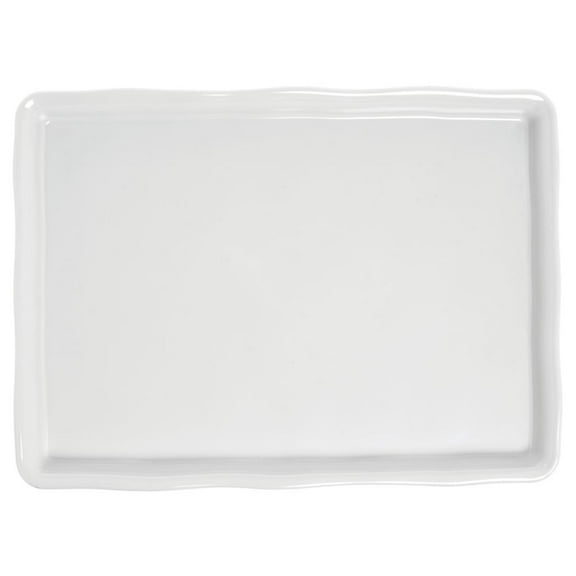 Elite Global Solutions M1318-NW Rectangular Tray 17-3/4" x 13" x 1-1/2" High, Organic Edged, Display White