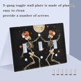 thumbnail image 3 of Yayeee Toggle Light Switch Wall Plate 2-Gang 4.56"x4.48" Decorative Outlet Cover, Black Halloween Dancing, 3 of 7