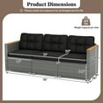 thumbnail image 3 of Gymax 3-Seat Patio PE Rattan Wicker Couch Sofa w/ Deep Seating & Cushion for Porch Outdoor, 3 of 6