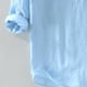 thumbnail image 5 of Camisa de lino de manga larga con botones para hombre: prenda informal de corte holgado en color liso, tejido ligero y suave para todas las estaciones, tallas M-XXXXL, 5 of 6