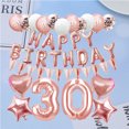 thumbnail image 5 of 1 juego de globos de cumpleaños de rosas con lentejuelas doradas, delicados globos con temática de cumpleaños, decoración para pared, puerta y ventana (estilo aleatorio)., 5 of 5