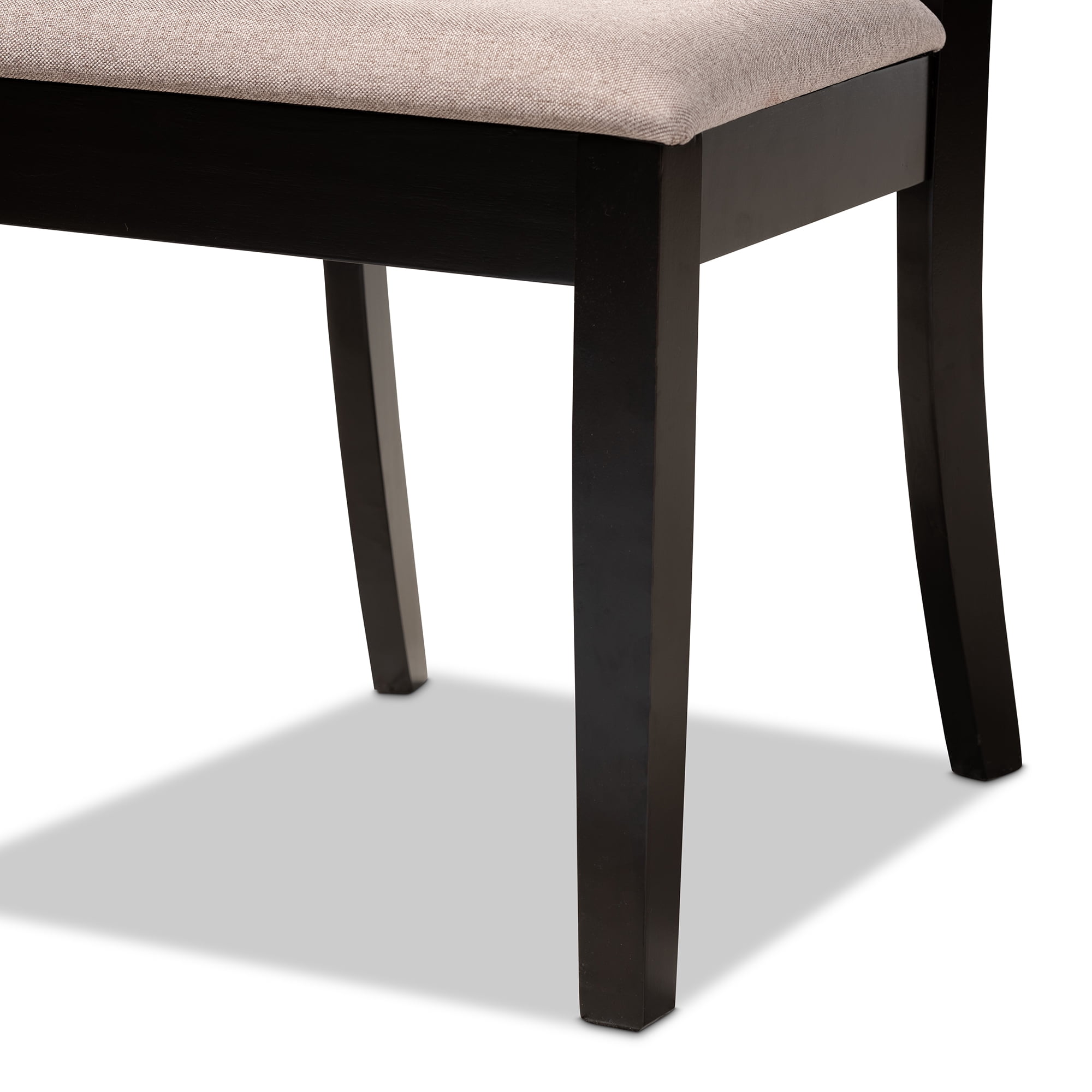 Baxton Studio Clarke Modern and Contemporary Sand Fabric Upholstered and Espresso Brown Finished Wood 4-Piece Dining Chair Set