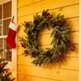 thumbnail image 5 of 14 Inch Artificial Christmas Wreath with Red Berries and Pine Cones Xmas Wreath for Front Door Winter Wall Outdoor Home Holiday Decorations Christmas Decor, 5 of 6