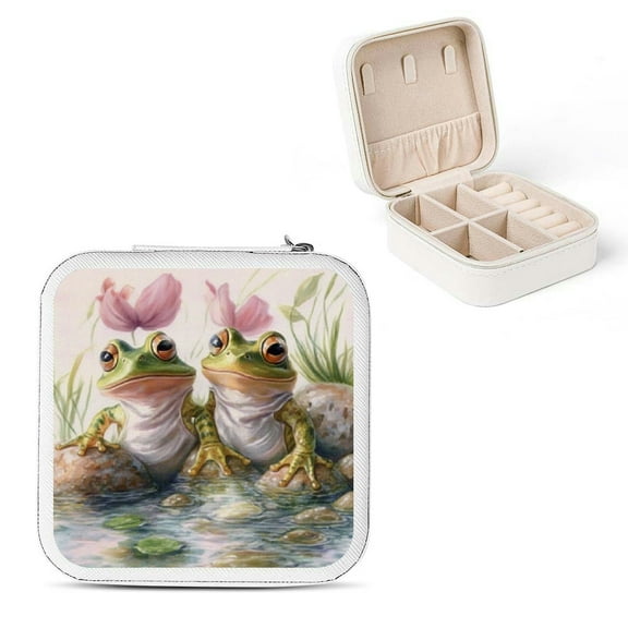 SHERONV Frogs Rock Water Jewelry Box for Necklace, Ring, Earring - Friendship Day Gifts White