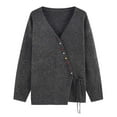 thumbnail image 5 of Delayuji Womens Button Up Cardigan Sweaters Long Sleeve Crew Neck Soft Lightweight Tie up Knit Loose Sweater Tops Spring Outfit L-5XL, 5 of 6