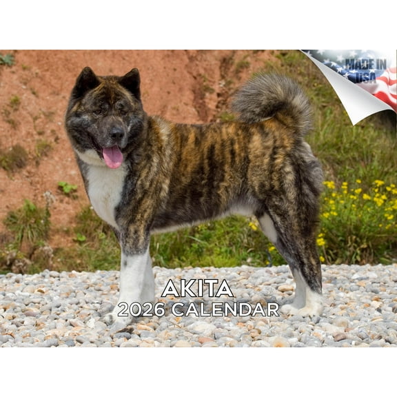 2025 2026 Akita Calendar - Dog Breed Monthly Wall Calendar - 12 x 18 Open - Thick No-Bleed Paper - Giftable - Made in USA