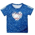 thumbnail image 4 of CONZONE Toddler Baby Girls Short Sleeve T Shirts Glitter Sequin Graphic Tee Shirt for Girls Crew Neck Soft Loose Childrens Spring Tops, 4 of 4