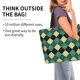 thumbnail image 2 of Balery Green Squares Bolsa Tote Estilo Estético con Cremalleras, Bolsa de Hombro, Bolsa de Compras Grande y Plegable, 2 of 8